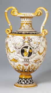 Amphora Vase with snake handles, by Alfred Stevens. Staffordshire, England, 1864