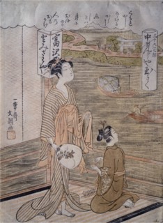 The Courtesan Tamagiku of Nakamanji-ya, by Ippitsusai Buncho. Japan, c.18th century