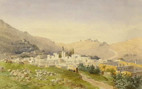 Nazareth, by Van de Velde. Nazareth, Israel, 18th-19th century