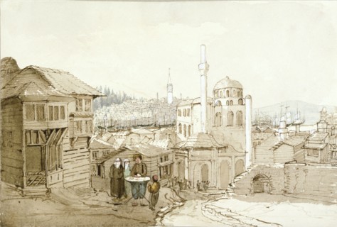 Istanbul street scene. Istanbul, Turkey, 19th century