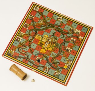 Snakes and Ladders Board. England, c.1920