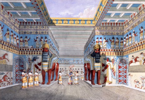 Reconstruction of the Throne Room, by Sir A.H. Layard. Middle East, mid-19th century
