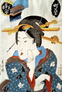Geisha wiping Her Face, by Utagawa Kunisada. Japan, 19th century
