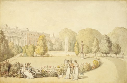A View of Hampton Court Palace, by Thomas Rowlandson. England, 18th-19th century