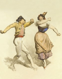 A Spanish Dance, by Thomas Miles Richardson. England, 19th century