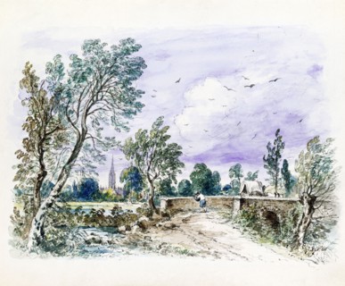 Constable, Le pont de Milford et Salisbury en arrière-plan