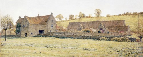 Tithe Barn, Bradford-on-Avon, by George Price Boyce. Bradford-on-Avon, England, late 19th century
