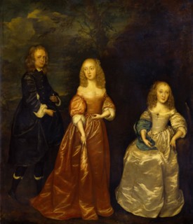 Elizabeth Dysart with her Husband and Sister, by Joan Carlile. England, 17th century