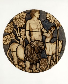 Adam naming the lion and the roebuck, by Philip Webb. England, 19th century