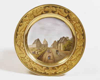 Les quatre bras, dessert plate. Germany, early 19th century