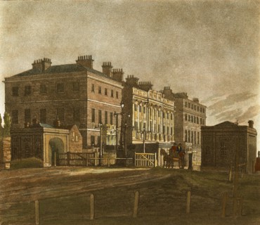 View of Hyde Park Corner showing Apsley House, after Edward Dayes. London, England, 1810