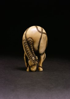 Netsuke of a grazing horse. Japan, 18th century