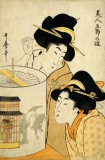 Twisting The Shadow Lantern, by Kitagawa Utamaro. Japan, late 18th century