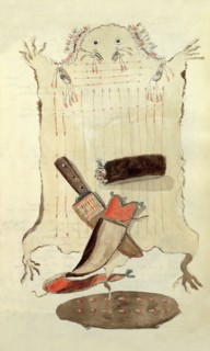 Sketch depicting Nrth American Indian artefacts, Charles Hamilton Smith. England, 19th century
