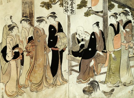 An Arranged Introduction at a Shrine, by Torii Kiyonaga. Japan, 18th-19th century