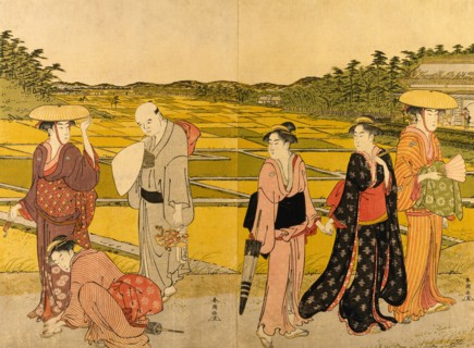 Figures in a Landscape, by Shundio. Japan, 19th century