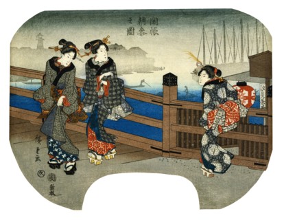 Woman on Bridge, by Utagawa Hiroshige (1797-1858). Japan, 19th century