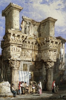 Forum of Nerva, Rome, by Samuel Prout. Rome, Italy, 19th century