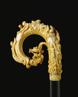 Head of a pastoral staff, by The School of Canterbury. Winchester, England, 1180