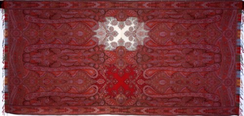 Shawl with Paisley design. Scotland, mid-19th century