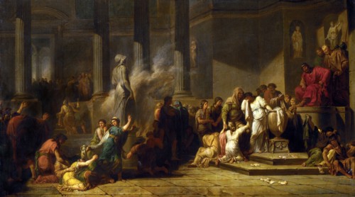 Athenian Girls Drawing Lots, by Jean Francois-Pierre Peyron. Paris, France, 18th century