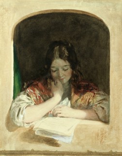 Girl Reading at a Window, by Charles Brocky. Hungary, 19th century
