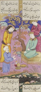 Farhad Before Khusraw, from The Romance of Khusraw and Shirin, by Ganjavi Nizami. Iran, 17th century