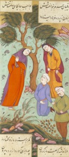 Farhad Falls In Love With Shirin, by Ganjavi Nizami. From The Romance of Khusraw and Shirin. Iran, 17th century