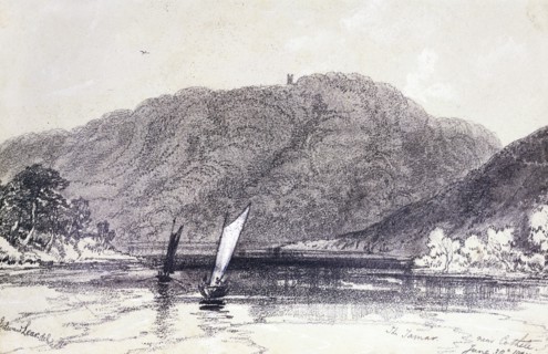 The Tamar near Cothele, by Edward Lear. England, 19th century