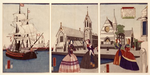 A Port in The United States. Japan, 19th century