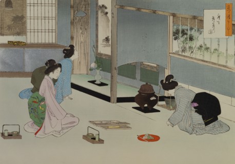 Tea Ceremony, by MizuN Toshikata. Japan, 19th-20th century