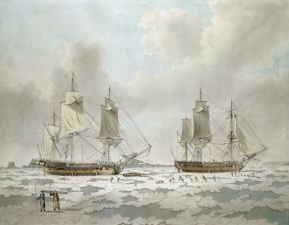 Commodore Phipps' expedition, by John Cleveley. England, late 18th century