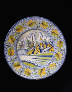 Dish, by Richard Newnham. Pickleherring, England, mid-17th century