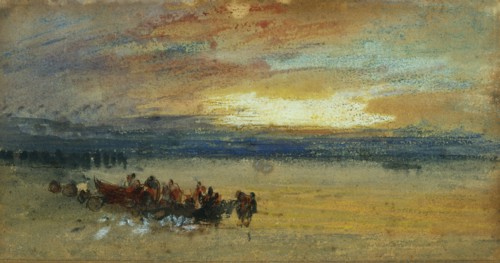 Shore scene, Sunset, by J.M.W.Turner. England, early 19th century