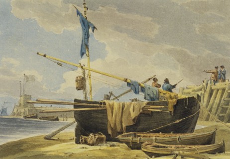 Boats with Fishermen, by J.M.W. Turner. England, 18th-19th century