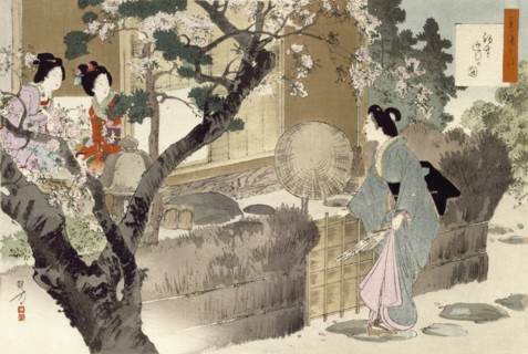 Guests Arriving, by MizuN Toshikata. Japan, 19th-20th century