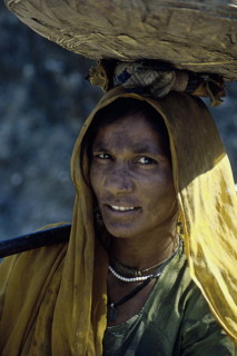 Femme du Rajasthan sur la route de Bambora, au sud du Rajasthan, en Inde