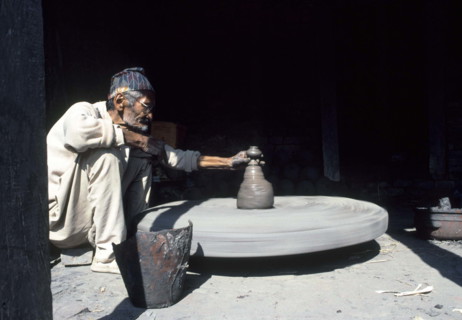 La Place du potier, Bhaktapur, Népal.