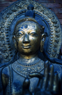 Statue de déesse hindoue en bronze. Kathmandou, Népal