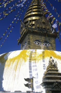 Stupa de Swayambhunath, vallée de Khatmandu, au Népal