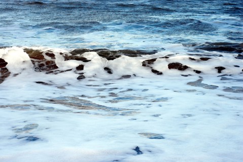 Ecume dans la mer